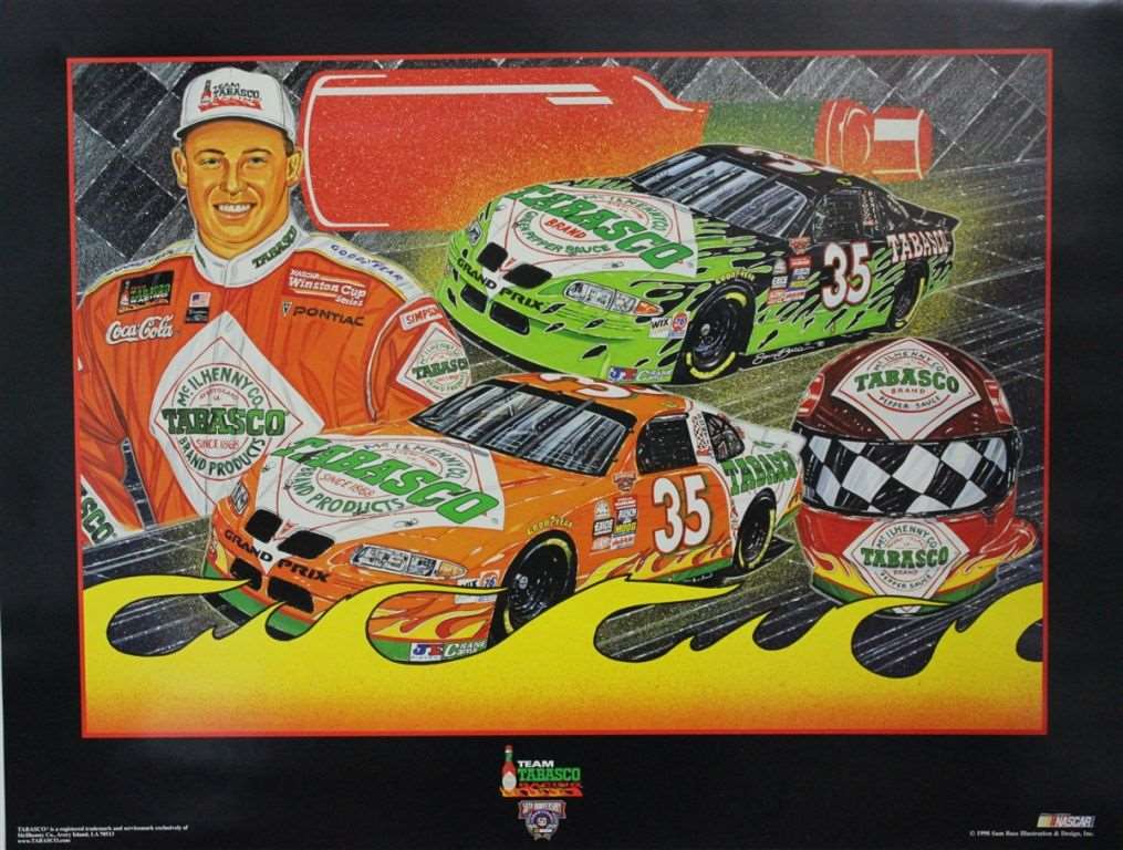 Todd Bodine 1998 Tabasco Sam Bass Poster 22.5" X 29" | WWW.PLANBSALES.COM